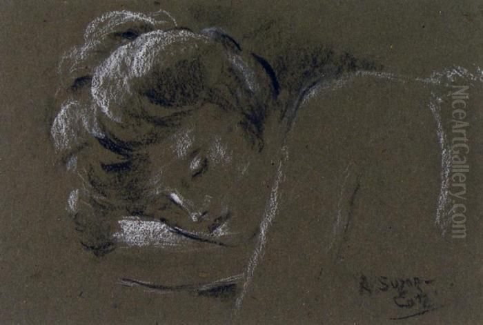 Sleeping Girl Oil Painting by Marc Aurele de Roy Suzor-Cote
