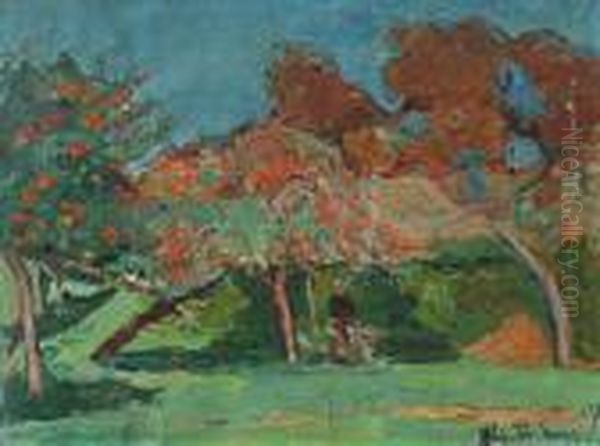 La Cueillette Oil Painting by Vladimir De Terlikowski