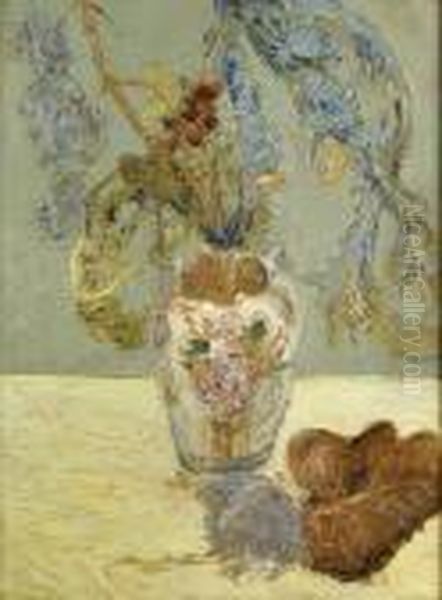 Vase De Fleurs Oil Painting by Vladimir De Terlikowski