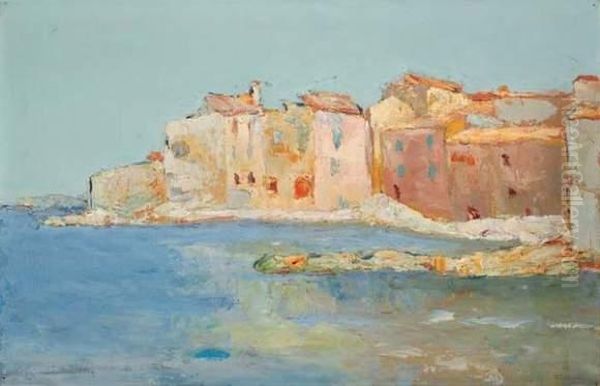 Petit Port Du Midi Oil Painting by Vladimir De Terlikowski