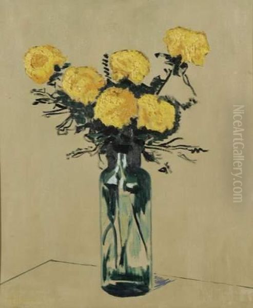 Fleurs Jaunes Oil Painting by Vladimir De Terlikowski