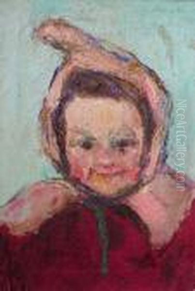 Portrait D'enfant Oil Painting by Vladimir De Terlikowski