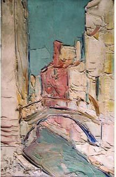 Pont A Venise (1925?) Oil Painting by Vladimir De Terlikowski