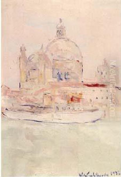 Sta Maria Della Salute (1932) Oil Painting by Vladimir De Terlikowski