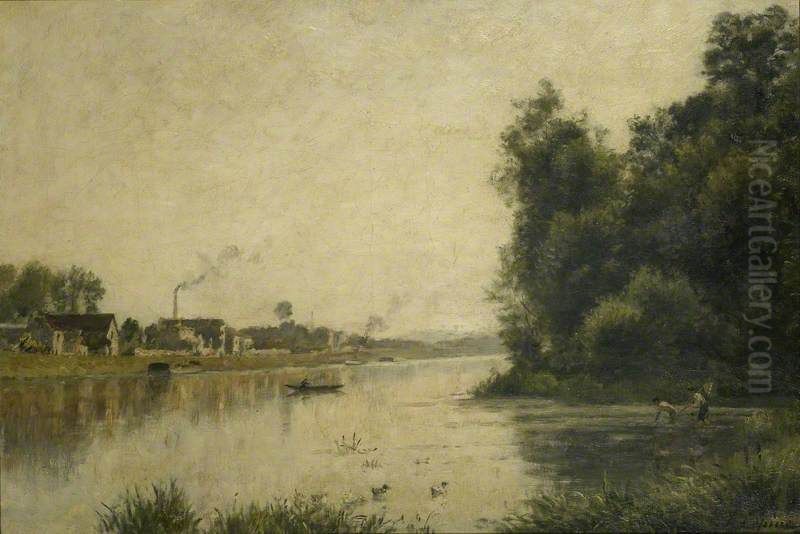 The Seine at la Garenne Saint-Denis Oil Painting by Stanislas Lepine