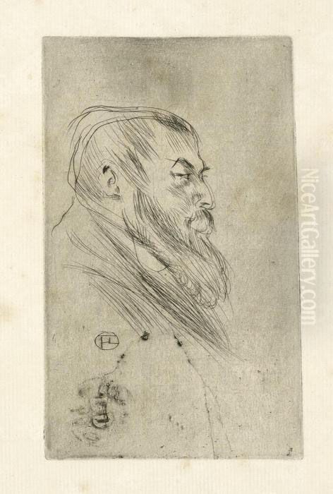 Tristan Bernard Oil Painting by Henri De Toulouse-Lautrec
