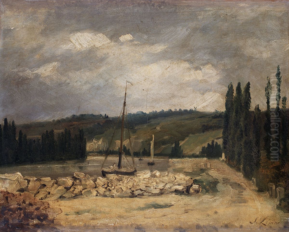 View of the Seine Oil Painting by Stanislas Lepine