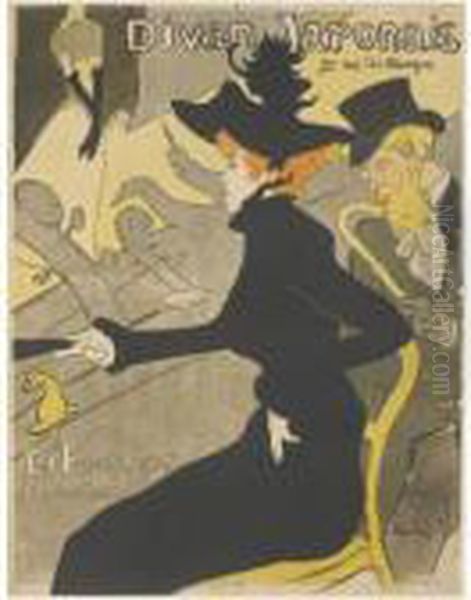 Divan Japonais (w. P.11) Oil Painting by Henri De Toulouse-Lautrec