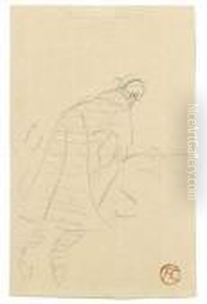 Silhouette De Monsieur Tapie De Celeyran, 1897
 Crayon Noir Oil Painting by Henri De Toulouse-Lautrec