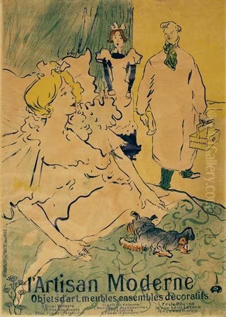 L'artisan Moderne Colorlithograph Oil Painting by Henri De Toulouse-Lautrec