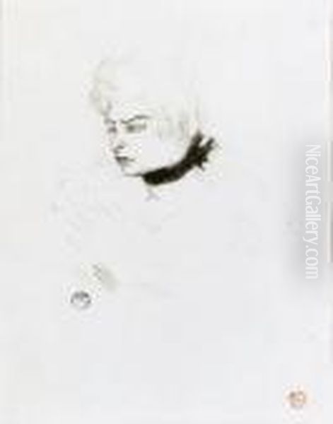 Mademoiselle Pois Vert (d. 126; W. 122; Adr. 141) Oil Painting by Henri De Toulouse-Lautrec