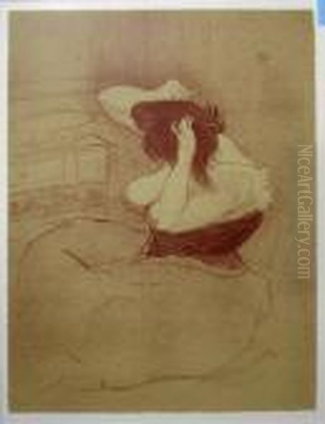 Loutrec , 'girl Combing Hair', 
Lithograph, Published Posthumously By Shoman, Paris, 1978, 28cm X 21cm, 
Framed Oil Painting by Henri De Toulouse-Lautrec