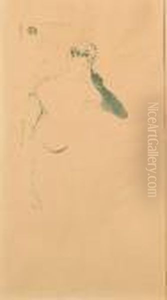 Yvette Guilbert, Dans Colombine A Pierrot (wittrock 68) Oil Painting by Henri De Toulouse-Lautrec