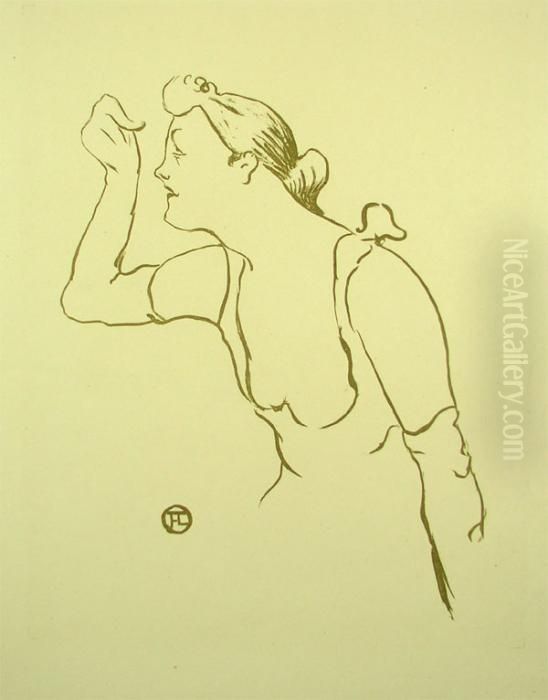 7 Blatt Der Folge <le Cafe-concert> Oil Painting by Henri De Toulouse-Lautrec