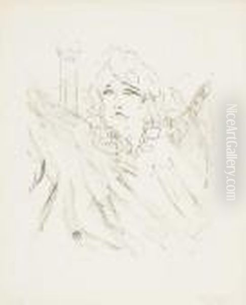 Sarah Bernhardt Oil Painting by Henri De Toulouse-Lautrec