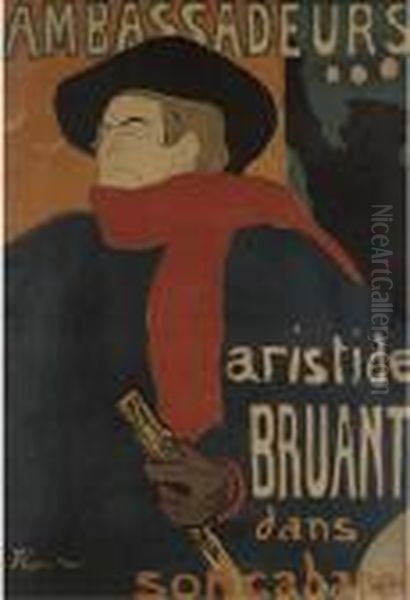 Ambassadeurs: Aristide Bruant Oil Painting by Henri De Toulouse-Lautrec