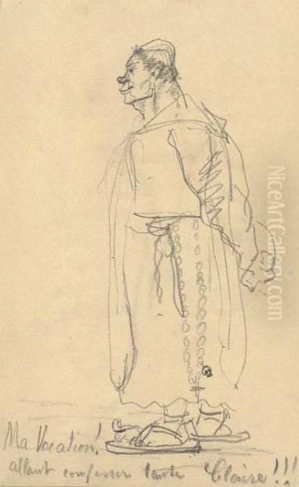 Ma Vocation! Allant Confesser Tante Claire!! Oil Painting by Henri De Toulouse-Lautrec