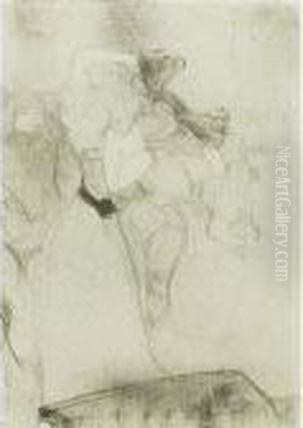 Lender De Dos, Dansant Le Bolero Dans 'chilperic' (d. 106; A. 127;
 W. 105; Adr. 111) Oil Painting by Henri De Toulouse-Lautrec