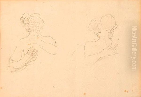 Bustes De Femmes Oil Painting by Henri De Toulouse-Lautrec