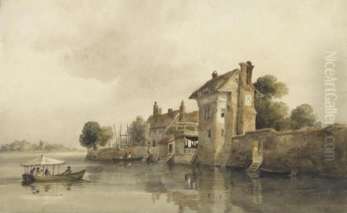 On The River Wensum, Norwich Oil Painting by Peter de Wint