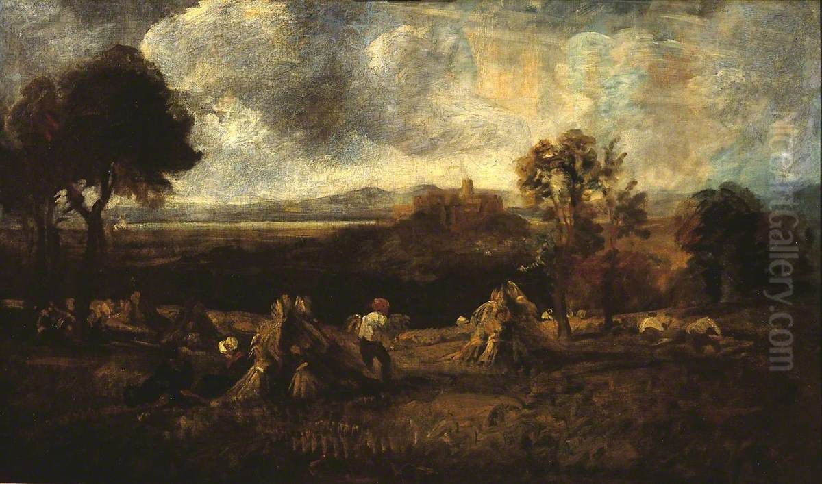 Harvesting Oil Painting by Peter de Wint