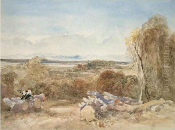 The Westmorland Hills Oil Painting by Peter de Wint