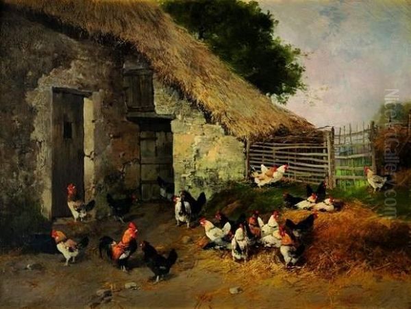 La Basse-cour Oil Painting by Alexandre Defaux