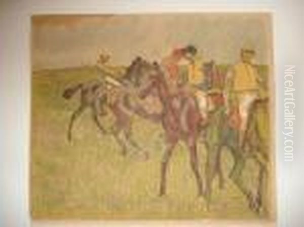 [avant La Course] Oil Painting by Edgar Degas