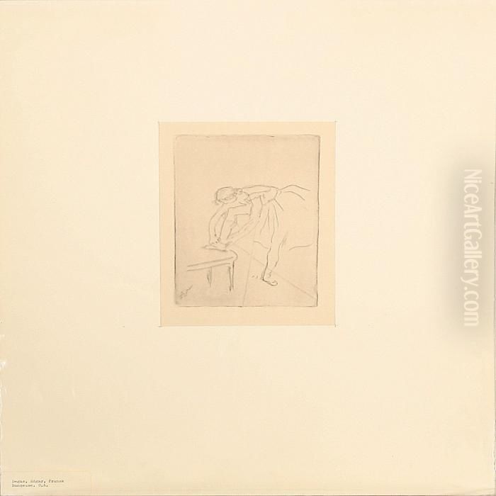 Danseuse Mettant Son Chausson Oil Painting by Edgar Degas