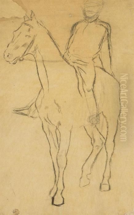 Jockey En Selle Oil Painting by Edgar Degas