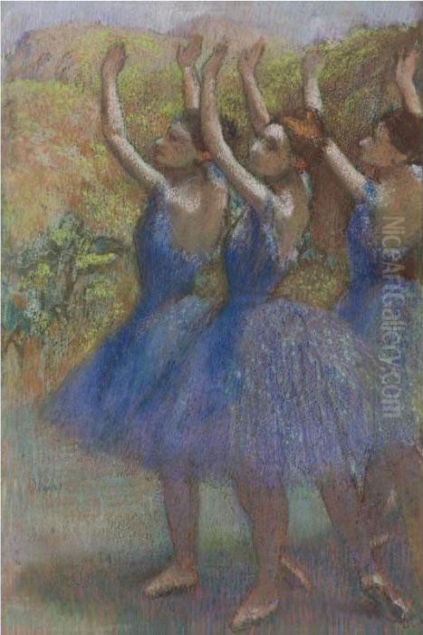 Property From A Private American Collection
 

 
 
 

 
 Trois Danseuses Jupes Violettes Oil Painting by Edgar Degas