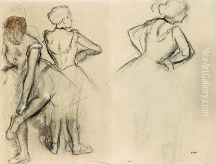 Etude De Danseuses Oil Painting by Edgar Degas