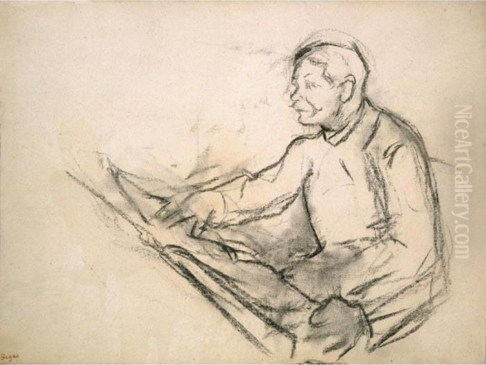 Etude Pour Un Portrait D'homme (portrait De Pagans) Oil Painting by Edgar Degas