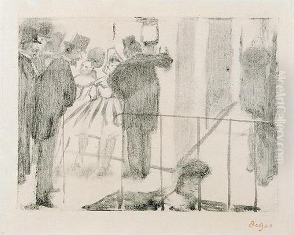 La Famille Cardinal: Pauline And
 Virgine Conversing With Admirers (adhemar & Cachin 67; Janis 48) Oil Painting by Edgar Degas