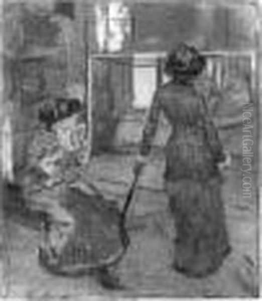 Mary Cassatt At The Louvre: The 
Etruscan Gallery (reed/shapiro 51; Delteil 30; Adhemar 53) Oil Painting by Edgar Degas