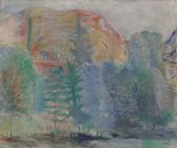 Colline A Castiglione Delle Stiviere Oil Painting by Angelo Del Bon