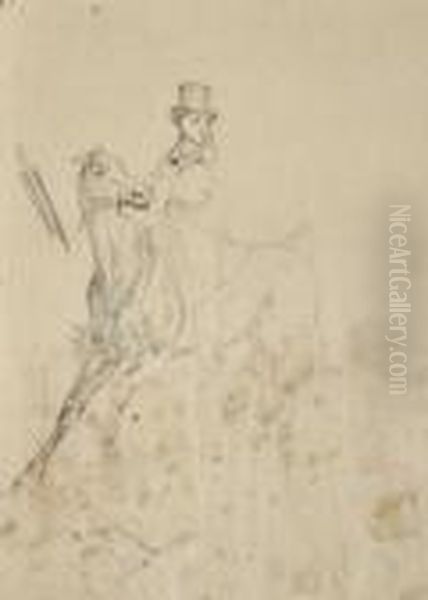 Etude D'un Cavalier... Oil Painting by Eugene Delacroix