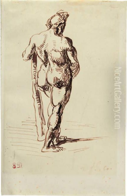 Studie Des Herkules Oil Painting by Eugene Delacroix
