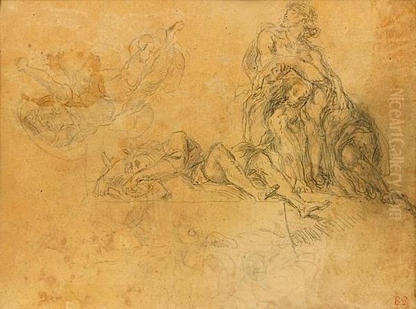 Orphee Et Eurydice Oil Painting by Eugene Delacroix