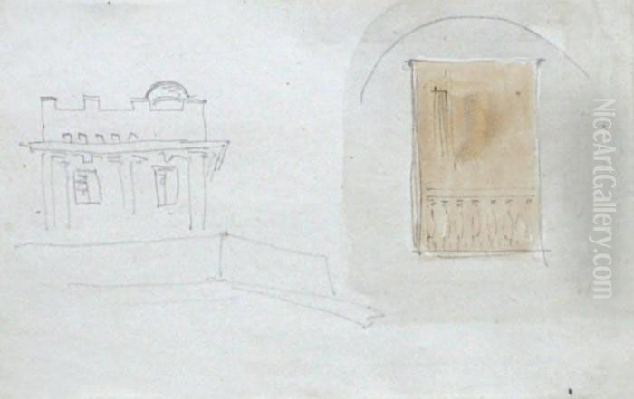 Maison A Deux Fenetres Oil Painting by Eugene Delacroix