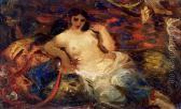 Die Odaliske Oil Painting by Eugene Delacroix