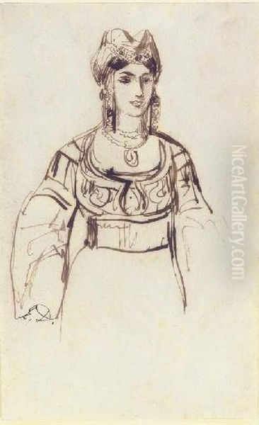 La Juive Du Maroc Oil Painting by Eugene Delacroix