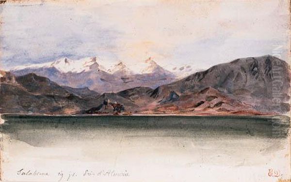 The Coast Of Spain At Salabrena Oil Painting by Eugene Delacroix