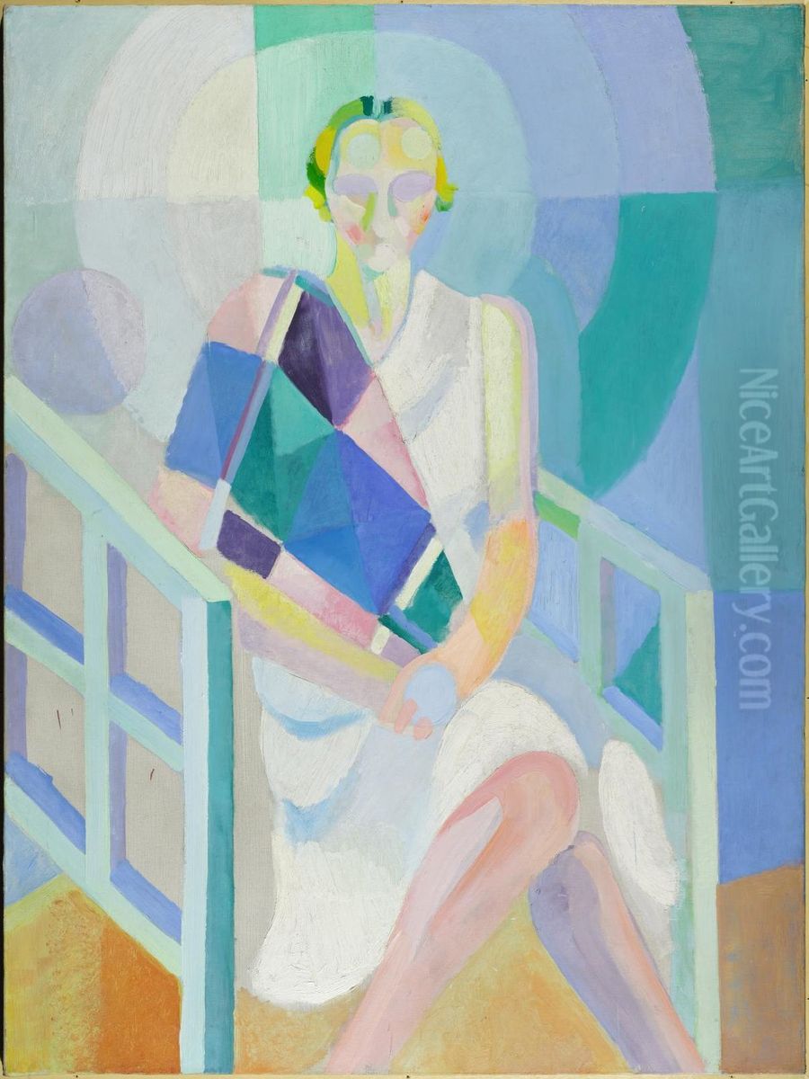 Portrait De Madame Heim Oil Painting by Robert Delaunay