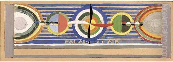 Etude D'helices Pour La Facade Du Palais De L'air 1936-1937 Oil Painting by Robert Delaunay