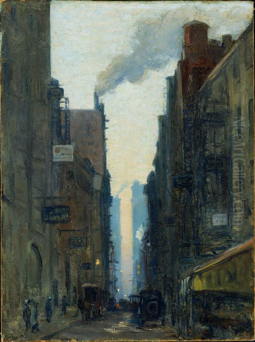 New York Street Scene Oil Painting by Ernest Lawson