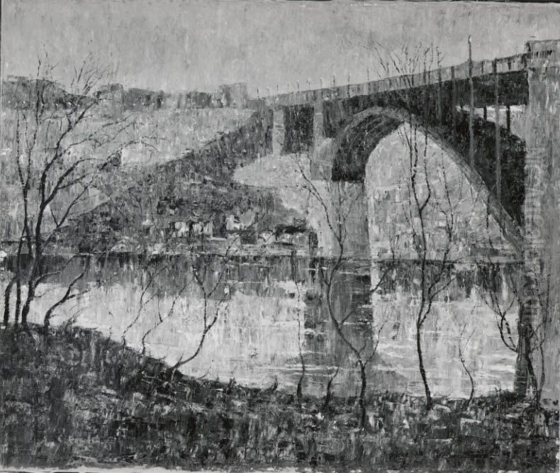 Harlem River Oil Painting by Ernest Lawson