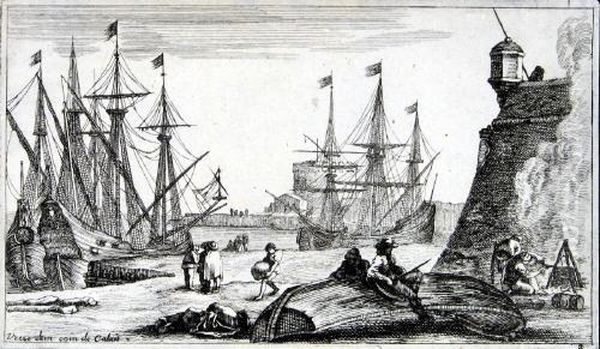 Vue D'un Coin De Calais Oil Painting by Stefano della Bella