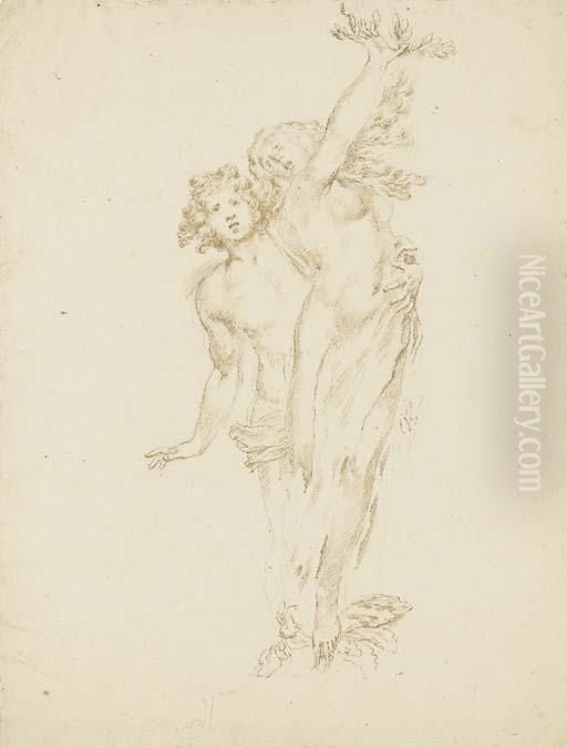 Apollo And Daphne, After Bernini Oil Painting by Stefano della Bella