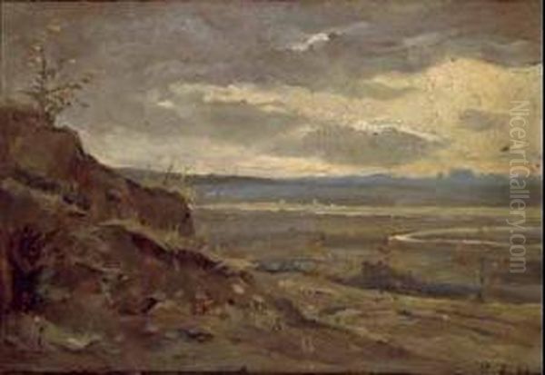 Paesaggio Di Rivoli Oil Painting by Lorenzo Delleani